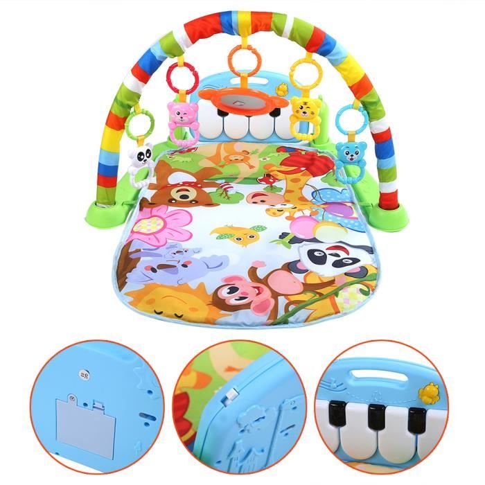 Tapis de jeu pour bébé toddler gym blanket piano pedal fitness frame toy  avec musique hombuy pour 0-36 mois bébé - Conforama