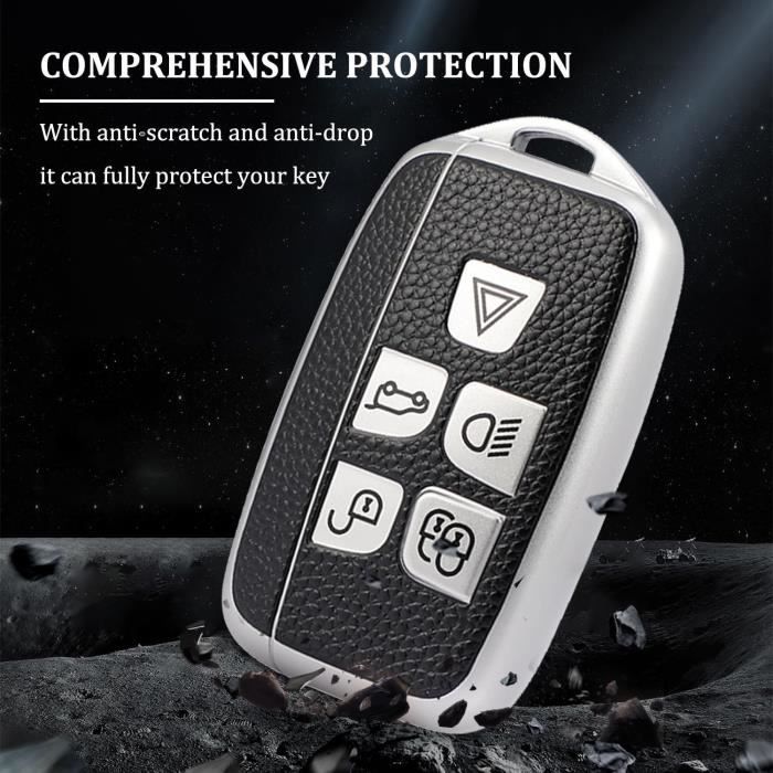ontto Custodia Cover Protettiva per Chiave Telecomando Auto in Lega di Zinco per Land Rover Discovery 4 Range Rover Sport LR4 Evoque Freelander Jaguar XE XJ XF Guscio Coprichiave-Nero