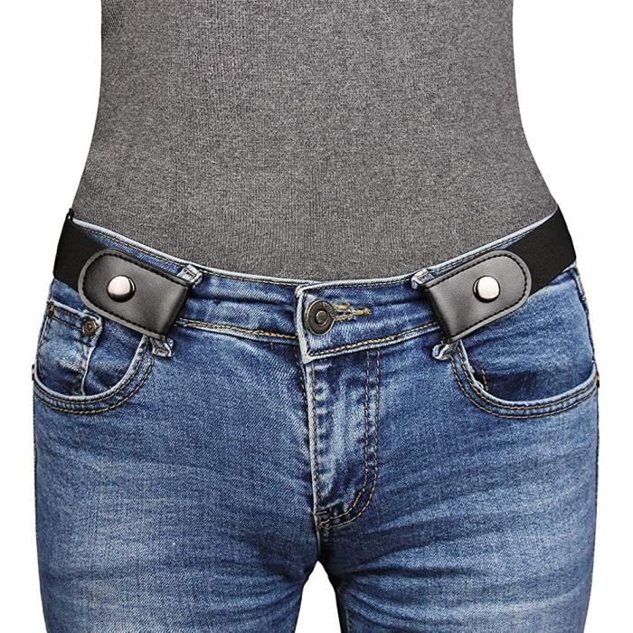 Ceinture Elastique Sans Boucle Unisexe Noir
