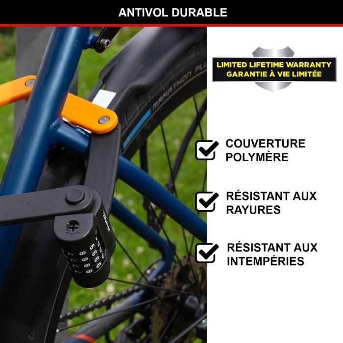 Antivol Vélo Chaîne Keeper 785 2,8 Pieds - Pourpre, Acier Trempé, Déverrouillage Par Clé