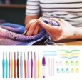 12 pièces couleur TPR poignée souple crochet ensemble bricolage tissé à la main petit sac floral outil de tricot-0