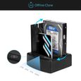 Salcar 2 Baies Station d'accueil USB 3.0 pour Disque Dur SATA de 2,5/3,5 Pouces SSD,HDD, Clonage Hors Ligne, Capacité jusqu'à 2 x 8 -0