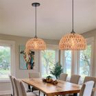 IDEGU Lot de 2 Lustre Suspension Vintage - Corde de Papier - Salon - 25cm