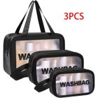 BRAND Trousse de Toilette - Noname - Transparent - PVC + Nylon - Étanche - 3 Tailles Incluses