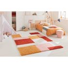 Tapis shaggy enfant à motif géométrique - NAZAR RUGS - 120x160 cm - Aquarelle - Terracotta rose jaune et crème