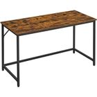 VASAGLE Bureau, 60 x 135 x 76 cm, pieds en métal, style industriel, charge max. 50 kg, marron rustique et noir LWD043B01