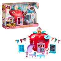 Mouse in the House, Coffret Pomme Ecole, avec 2 figurines souris exclusives, des accessoires et des stickers, à partir de 3 ans