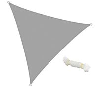 Voile d'ombrage protection UV solaire toile parasol triangle 3,6x3,6x3,6 m gris