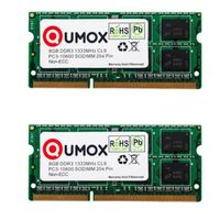 QUMOX 16Go (2x 8Go) DDR3 1333MHz PC3-10600 PC-10600 (204 broches) SO-DIMM Mémoire