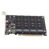 Vvikizy adaptateur PCIE vers NVME Adaptateur M.2 NVME SSD vers PCIE X16, 4 ports, carte Raid souple haute informatique rangement