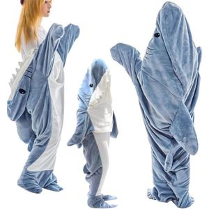 BARDAGE - CLIN Couverture de Requin - AQSACOKIYA - Confortable en Flanelle - Bleu - Enveloppe les jambes et les pieds