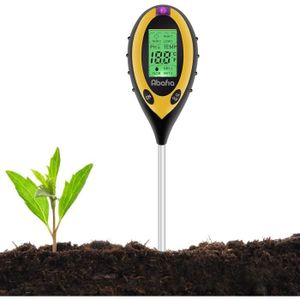 Testeur de Sol pH d'humidité Température Lumineuse 4 en 1 pH Metre de Sol  Humidité Testeur Terre Electronique pour Jardin Plantes Jaune