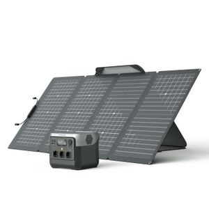 GROUPE ÉLECTROGÈNE Générateur solaire EF ECOFLOW RIVER 2 Pro avec panneau solaire 220 W, batterie LiFePO4 768 Wh, 3 prises (CA) 300 W (max. de 1600 W)