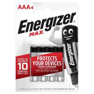 PILES Energizer - Lot Piles Alcalines MAX AAA/LR3 - x4