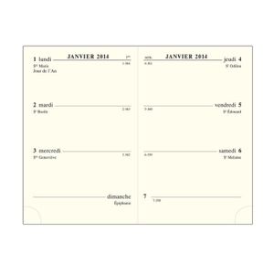 Page Ivoire Tranche Or MIGNON Recharge agenda A10R 90x68 mm 2 J