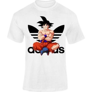 Garçons Anime Cartoon Dragon Ball Z peu Son Goku jaune à manches courtes T-Shirt 