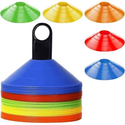 10 Cônes De Signalisation Aoreun – Hauteur 18 Cm, Base 13,5 Cm – En PE Rouge, Avec Trous De Fixation – Pour Foot, Training, Marquage