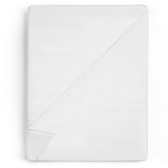 Drap Plat Blanc Lot de 2: 200 x 220 cm - Draps de lit 100% Coton, Qualité Hôtelière, Doux et Respirant Couverture 125 g-m²