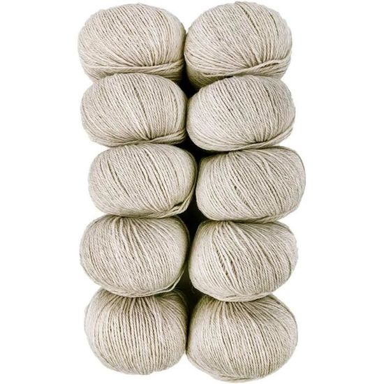 Lot De 10 Pelotes De Laine LES LAINES DE MON MOULIN - 100% Laine - Couleur Gris/bordeaux