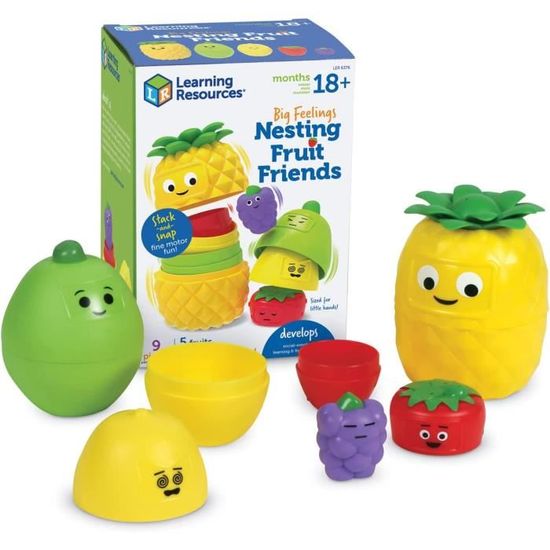 Learning Resources Ananas Des émotions Deluxe – 50 Pièces – Jouet Socio-émotionnel Pour Tout-petits, Autisme, Orthophonie – Dès 3 Ans
