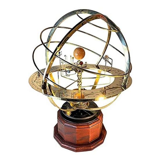 Modèle Orrery Système Solaire En Laiton - Décoration Bureau Luxe, Cadeau Scientifique