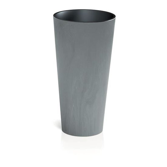 Prosperplast Tubus Slim Effect En Plastique AVEC Réservoir En Couleur Ciment 28 6 H X 15 L X 15 P Cms 90062020