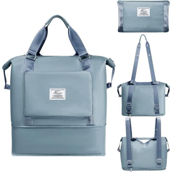 Sac de voyage pliable Big Travel Bag, femme weekend bagage à main sac de voyage grande capacité , sac de sport  (bleu)