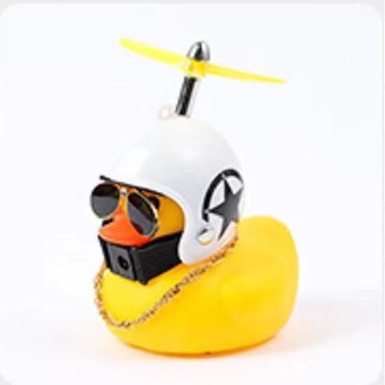 Porte-clés Canard Avec Casque – Lot De 2, PVC Mignon, Décoration Sac Ou Clés