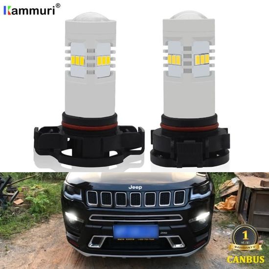 Pour Jeep Compass 2017 2018 2019 LED Jour DRL feux 6000K Canbus PSX24W
