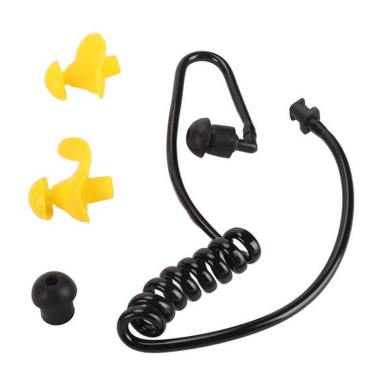 Tube Acoustique De Remplacement Pour Oreillette Radio - Lot De 2 - Avec Bouchons D'oreille Et Clip Métallique - Compatible Motorola, Kenwood, Midland