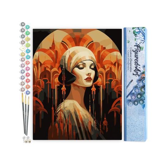 Figured'Art Peinture par Numéro Adulte Belle asiatique - Kit de Loisir Créatif DIY Numéro d'Art - 40x50cm sans châssis - Beaux-Arts et Loisirs créatifs