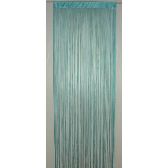 brise rideau de fils mercerises bleu turquoise h 90 x l 240 cm