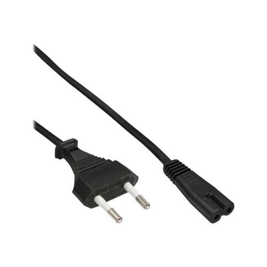 InLine Câble d'alimentation Europlug (P) pour IEC 60320 C7 30 cm noir -  Cdiscount Informatique