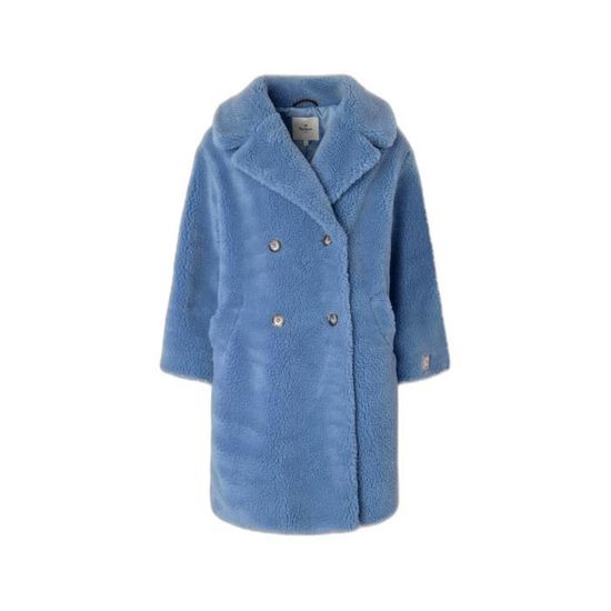 Manteau femme Pepe Jeans Ruby peau de mouton steel blue L Materiaux recycles Steel blue Cdiscount Pret a Porter