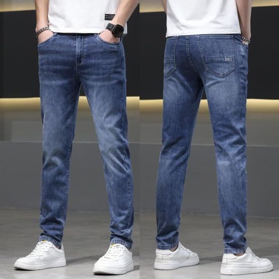 Jeans Homme Stretch Slim Regular - Taille 32-50 - Coupe Droit Léger - Sans Marque