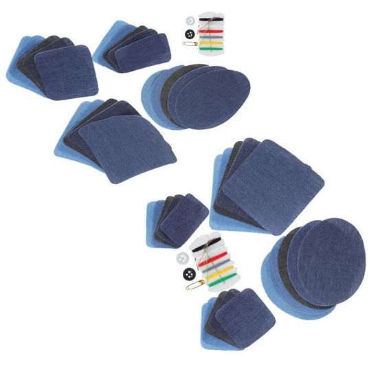 BONDEX 2 PEZZI DENIM BLU 5""x7"" FERRO SU PATCH DI RIPARAZIONE - Foto 2