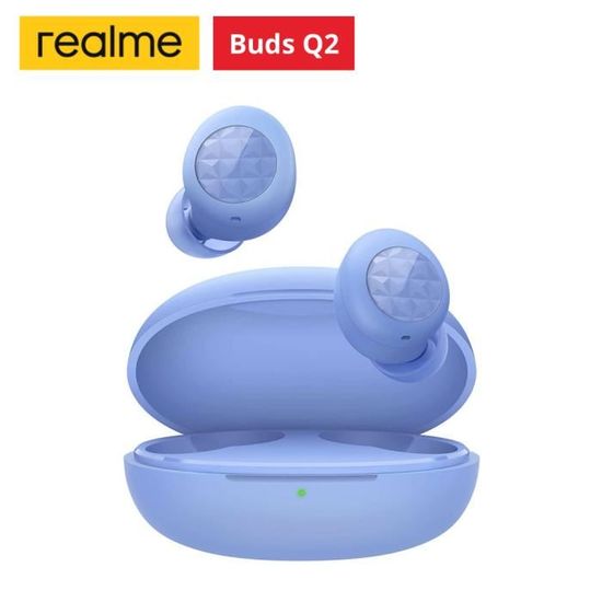 Realme Buds Q2 Bleu-Écouteurs sans Fil-Bluetooth 5.0-Autonomie de la batterie de 20 h