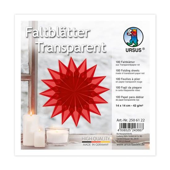 URSUS 100 Feuilles Pliantes Rondes Pastel - Papier 130g/m² Diamètre 15 Cm, 10 Couleurs Douces