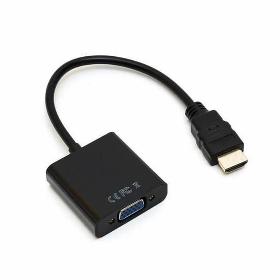 Noir Noradtjcca Câble de convertisseur HDMI vers VGA avec Utilisation Audio plaqué Or pour Utilisation Durable pour Adaptateur de Tablette Haute résolution pour Ordinateur Portable PC 