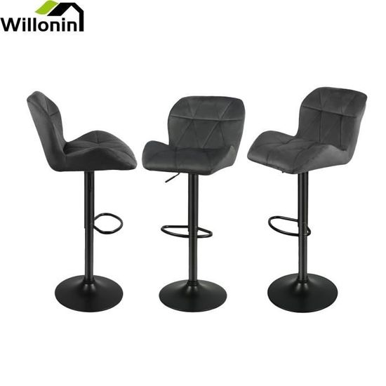 Lot De 2 Tabourets De Bar Industriel Avec Dossier Hauteur Assise 63 Cm Métal Noir - Noir