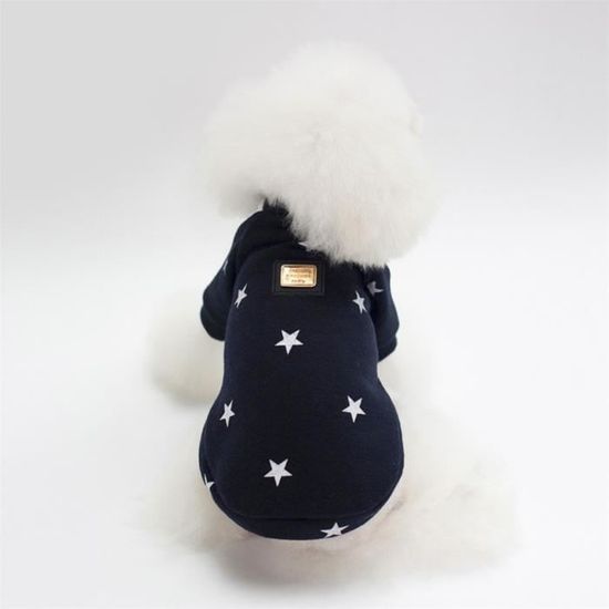 blue-S -Étoiles imprime chien manteau hiver chien vêtements veste chiot Chihuahua vêtements à capuche pour petits chiens moyens carl