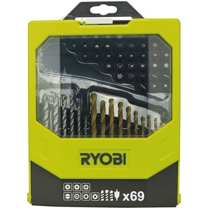 RYOBI Coffret 69 accessoires pour perçage & vissage