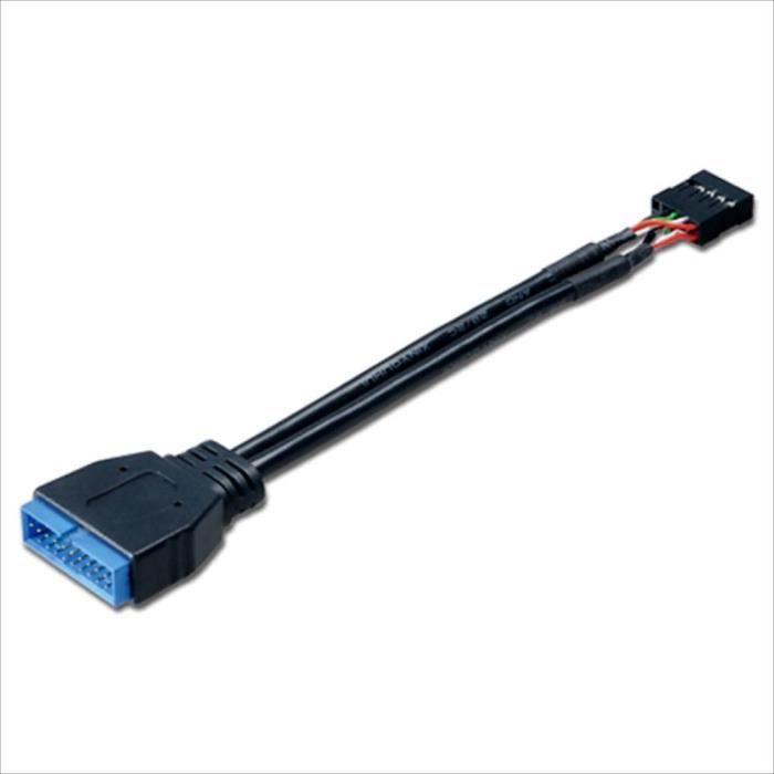 Akasa - Cable Adaptateur USB 3.0 vers USB 2.0 Interne - 10 cm - AK-CBUB19-10BK - Noir
