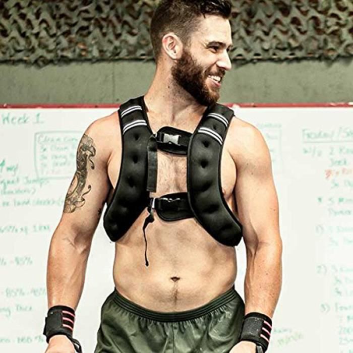 10 KG GILET LESTÉ GILET DE MUSCULATION FITNESS noir
