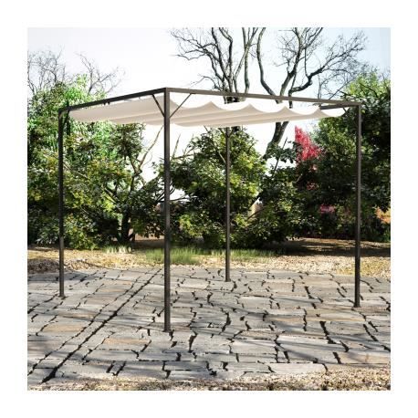 Tonnelle de jardin en acier avec auvent rétractable