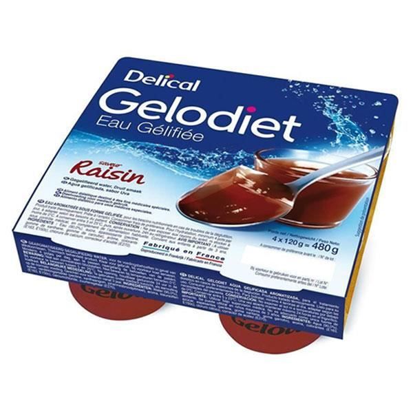 Delical Gelodiet Eau Gélifiée Raisin 4 x 120g