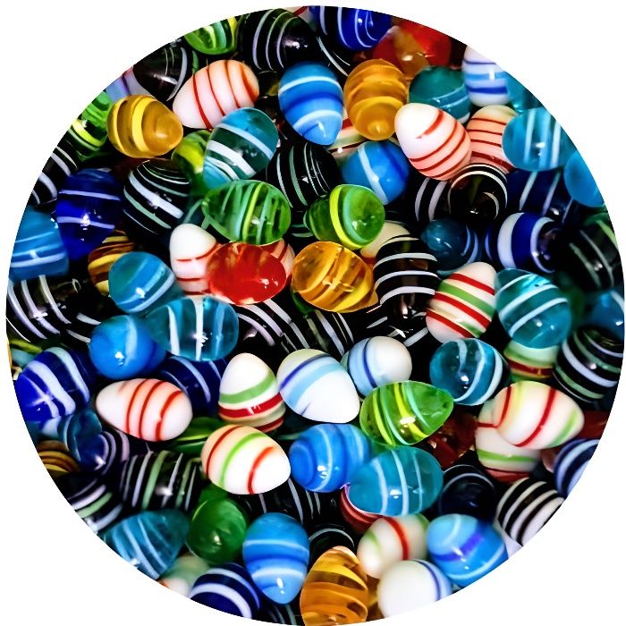 MesBilles - 15 Billes forme Oeuf Couleur- Bille forme en verre 16 mm par MesBilles