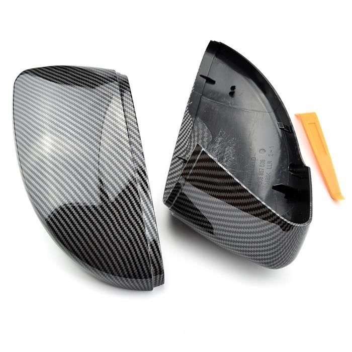 Rétroviseurs,Couvercle de rétroviseur latéral pour Volkswagen, pour Scirocco, Passat B7 CC, pour voiture - Type Carbon Look black