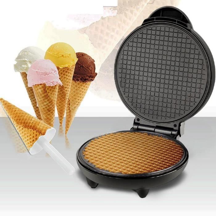Fdit Gaufrier électrique Machine à Rouleau Oeuf Électrique Moule à Gaufre Machine à Cornet de Crème Glacée pour Maison EU
