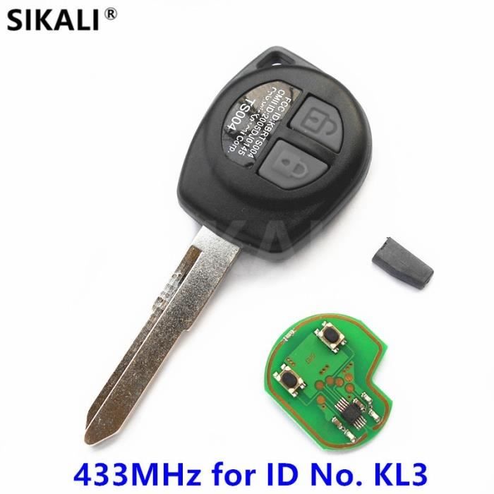 Taille Clé télécommande pour Suzuki, 433.9MHz, avec puce ID46, pour voiture KL3 ID No. SWIFT SX4 ALTO VITARA IGNIS JIMNY